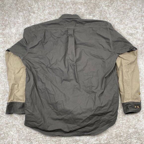 Cabela's Shirt Mens XL Gray Tan Long Sleeve Button-Up Shooting Hunting Outdoors - Picture 2 of 11